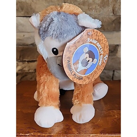 Rainforest Plush Black Capped Squirrel Monkey with Tag - Picture 4 of 12